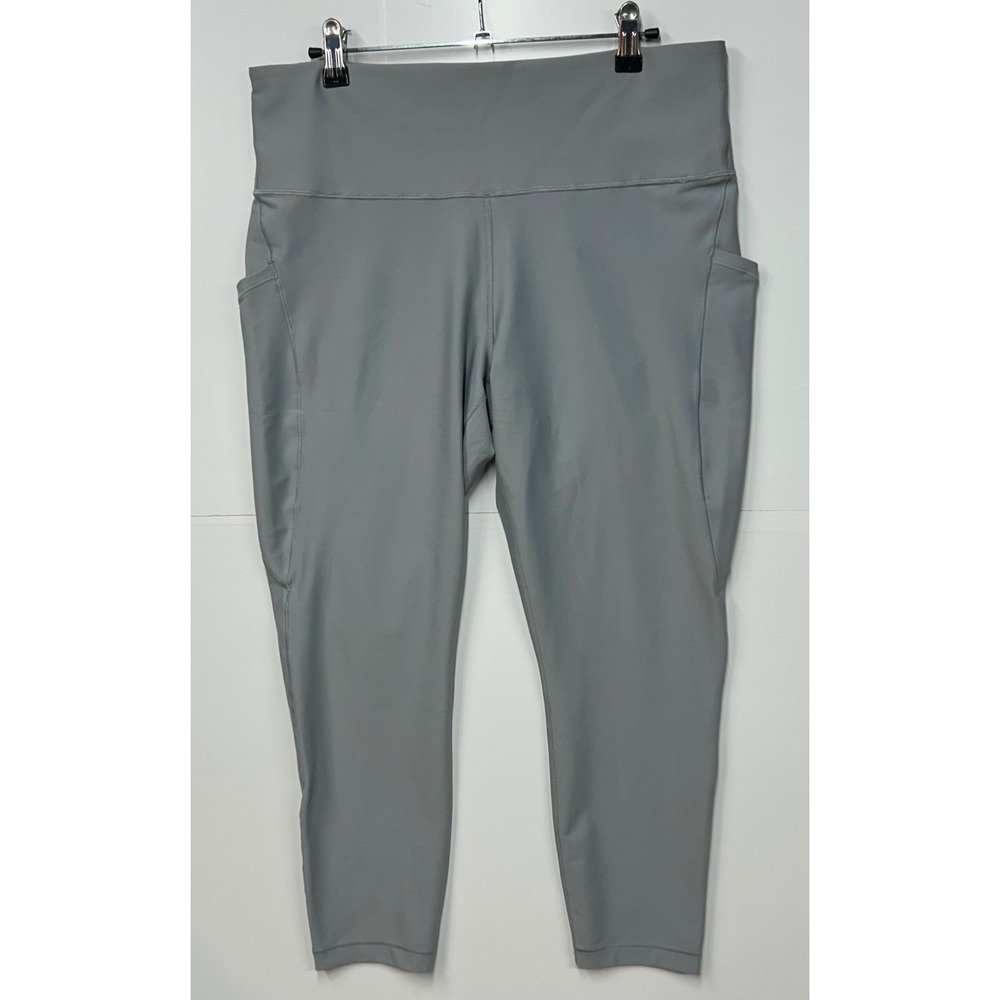 Athleta Interval Stash 7/8 Tight Leggings Grey High Rise Pockets XL 821389-16